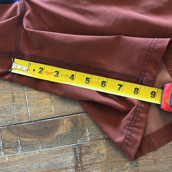 Coolibar Island Swim Trunks in Terracotta Vintage Tropical Stripe in Men’s XXL - Picture 5 of 13